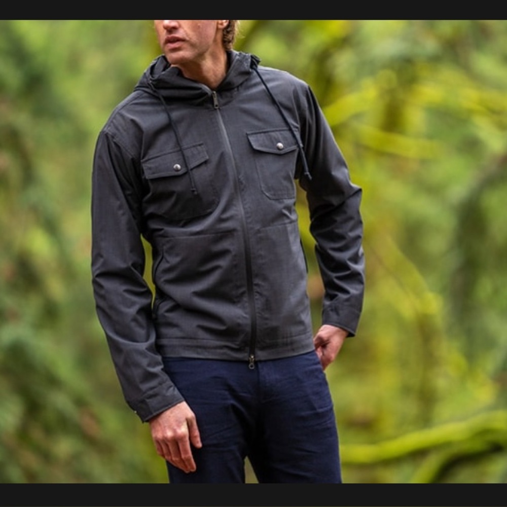Woolly NatureDry Men's Charcoal Hooded Jacket - Large